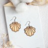 Boucles d'oreilles en bois vernies