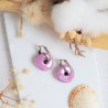 Boucles d'oreilles Albertine mauve