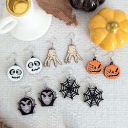 Boucles d'oreilles Halloween en bois