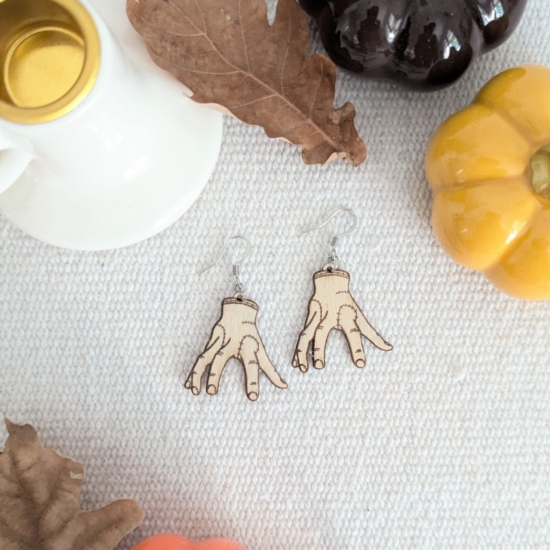 Boucles d'oreilles "La chose" en bois