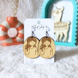 Boucles d'oreilles en bois