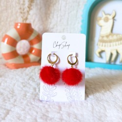 Boucles d'oreilles pompons