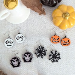 Boucles d'oreilles Halloween en bois