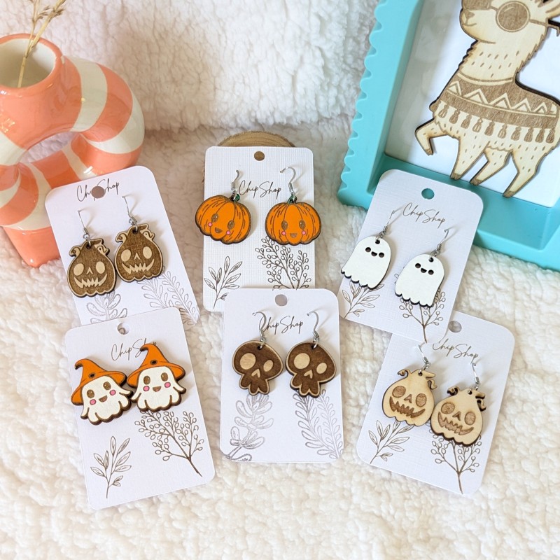 Boucles en bois Halloween