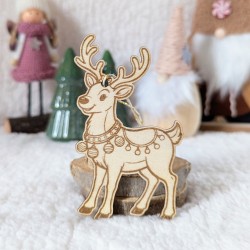 Sachet de 8 ornements en bois pour le sapin