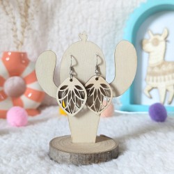 Boucles d'oreilles en bois, Daisy