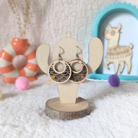 Boucles d'oreilles en bois, Alison