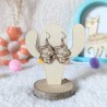 Boucles d'oreilles en bois, vachette