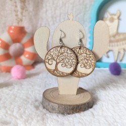 Boucles d'oreilles en bois,...