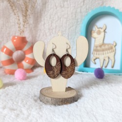 Boucles d'oreilles en bois, Dorian