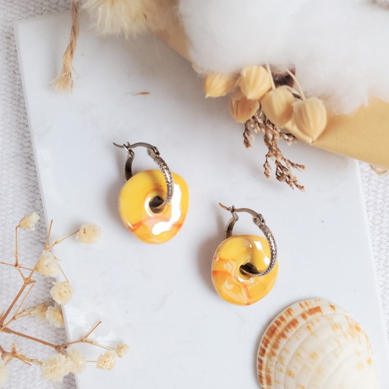 Boucles d'oreilles Albertine jaune